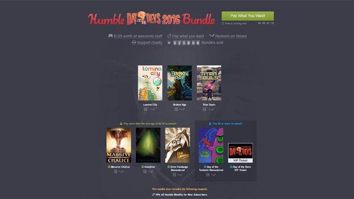 Promocja dobiegnie końca 7 listopada. - Nowe Humble Bundle (m.in. Broken Age, Oxenfree i Day of the Tentacle Remastered) - wiadomość - 2016-10-31