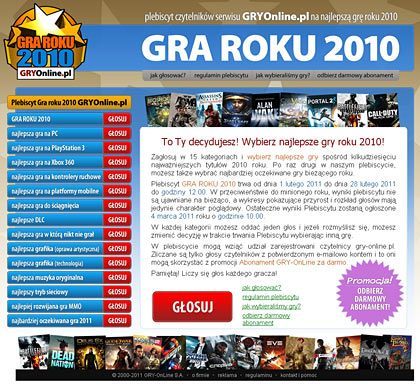 Gra Roku 2010 - półmetek głosowania za nami! - ilustracja #1