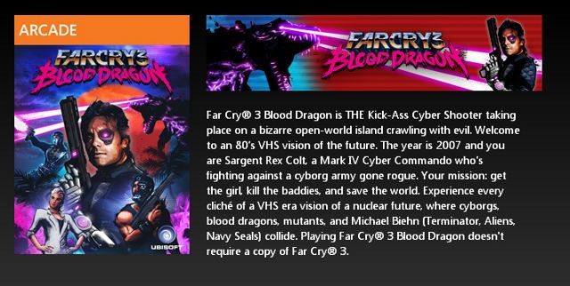Far Cry 3: Blood Dragon na stronie Xbox Live Marketplace - Far Cry 3: Blood Dragon zadebiutuje już w maju? - wiadomość - 2013-04-08