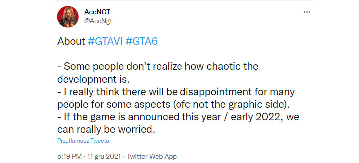 GTA 6 może rozczarować wielu graczy; prace nad grą mają być bardzo chaotyczne - ilustracja #1