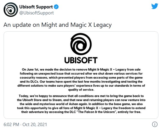 Ubisoft wreszcie naprawił Might and Magic 10 - ilustracja #1