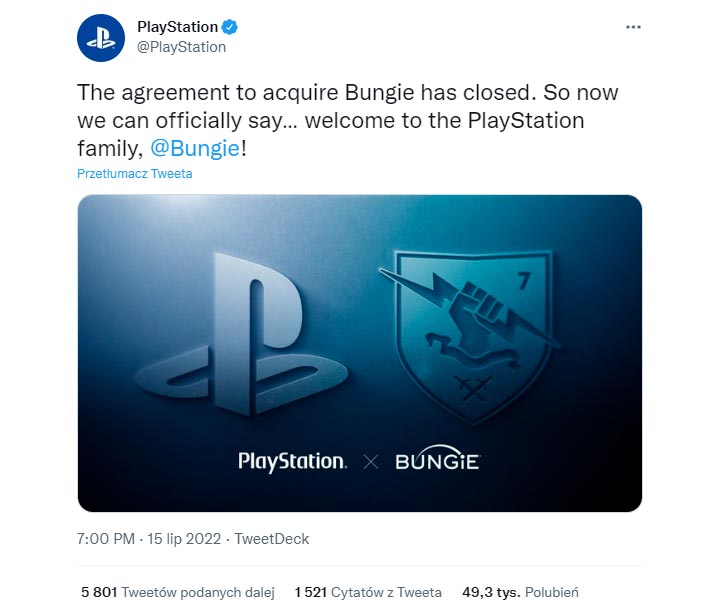 Sony oficjalnie powitało Bungie w rodzinie PlayStation - ilustracja #1