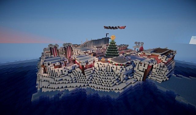 Świąteczne miasto autorstwa Ciehnisa. - Najlepsze świąteczne minecraftowe projekty - wiadomość - 2014-12-22