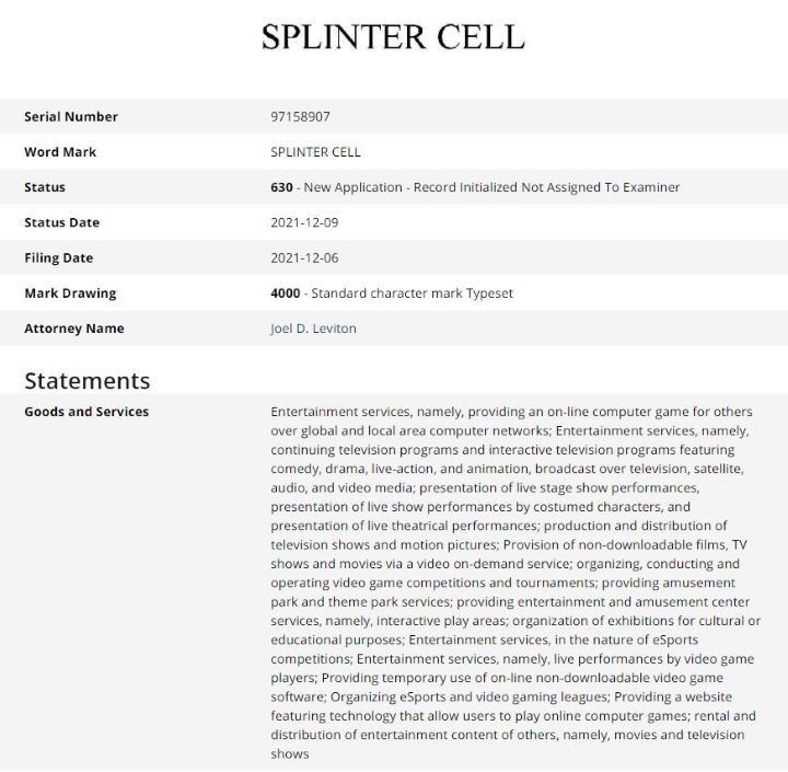 Nowy Splinter Cell coraz bliżej? Ubisoft rejestruje znak towarowy - ilustracja #1