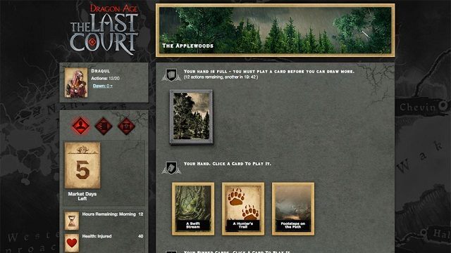 Oprócz elementów typowych dla gier przygodowych w Dragon Age: Last Court obecne są także rozwiązania zapożyczone z gier karcianych. - Premiera Dragon Age: Last Court - wiadomość - 2014-11-10