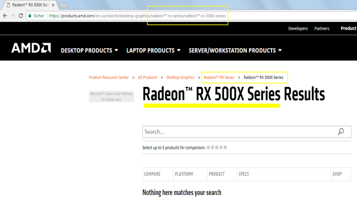 Strona internetowa AMD potwierdza istnienie kart graficznych Radeon RX 500X. - AMD szykuje karty graficzne z rodziny Radeon RX 500X - wiadomość - 2018-04-09