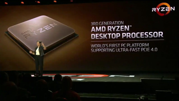 Lisa Su prezentuje nowy procesor AMD. - AMD Ryzen 3000 dorównuje wydajnością Core i9 9900K - wiadomość - 2019-01-09