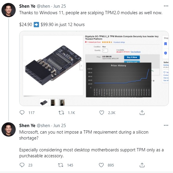 Scalperzy wykupują zapasy modułów TPM 2.0; winny Windows 11 - ilustracja #2