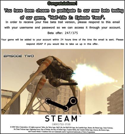 Nie daj się nabrać na beta-testy gry Half-Life 2: Episode Two - ilustracja #1