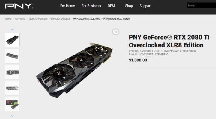 PNY wypuści fabrycznie podkręconą wersję GeForce RTX 2080 Ti XLR8. - Nvidia GeForce RTX 2080 i RTX 2080 Ti – znamy wygląd i specyfikację - wiadomość - 2018-08-21