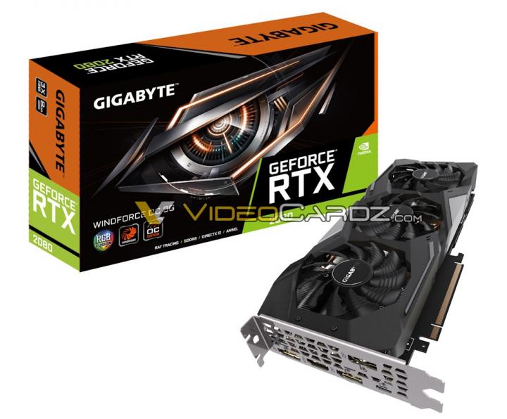 Bogatą ofertę nowych Geforce’ów szykuje Gigabyte. Źródło: videocardz.com - Nvidia GeForce RTX 2080 i RTX 2080 Ti – znamy wygląd i specyfikację - wiadomość - 2018-08-21