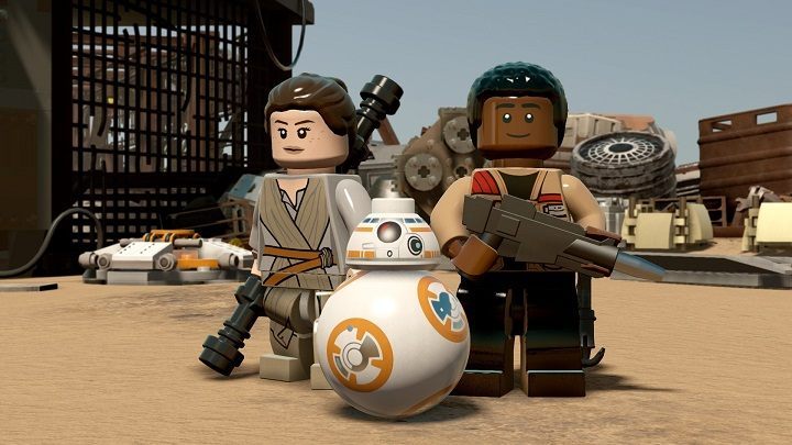 Oczywiście w grze LEGO Gwiezdne wojny: Przebudzenie Mocy nie zabrakło głównych bohaterów filmu, czyli Rey, Finna i BB-8. - LEGO Gwiezdne wojny: Przebudzenie Mocy - moc budzi się na polskim rynku - wiadomość - 2016-06-28