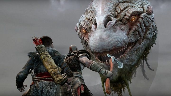 Spotkanie z Jormungandrem może zakończyć się dla Kratosa i Atreusa w dość niespodziewany sposób. - God of War zaprezentowane na efektownym zwiastunie - wiadomość - 2017-06-13