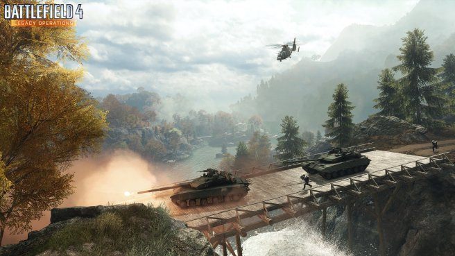 Smocza Dolina stwarza okazje do walk na wodzie, lądzie i w powietrzu. - Battlefield 4 otrzymał darmowe DLC Klasyczne Operacje oraz świąteczną aktualizację - wiadomość - 2015-12-15