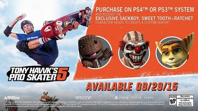 Tony Hawk's Pro Skater 5 - ekskluzywne bonusy dla użytkowników konsol PlayStation. - Tony Hawk's Pro Skater 5 - opublikowano nowy gameplay i informacje na temat multiplayera - wiadomość - 2015-07-14