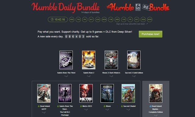 Humble Daily Bundle z grami firmy Deep Silver (m.in. Metro 2033, Risen, Dead Island) - ilustracja #1