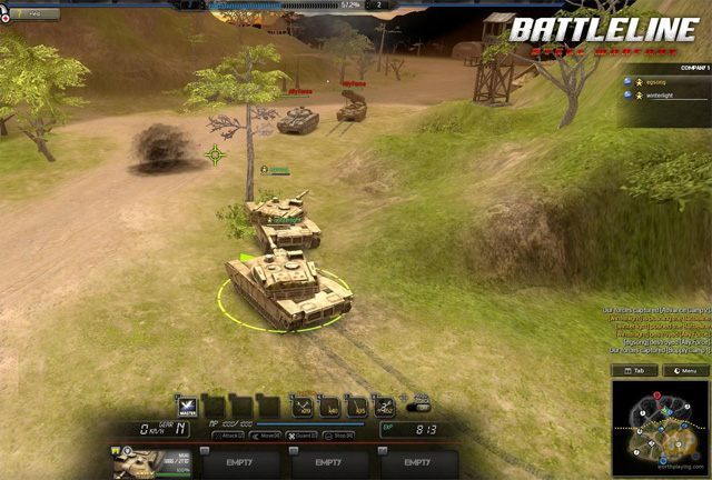 Jak widać, autorzy raczej nie próbują rywalizować z World of Tanks pod względem jakości grafiki. - Battleline: Steel Warfare - pancerna gra sieciowa od Namco Bandai - wiadomość - 2014-10-14