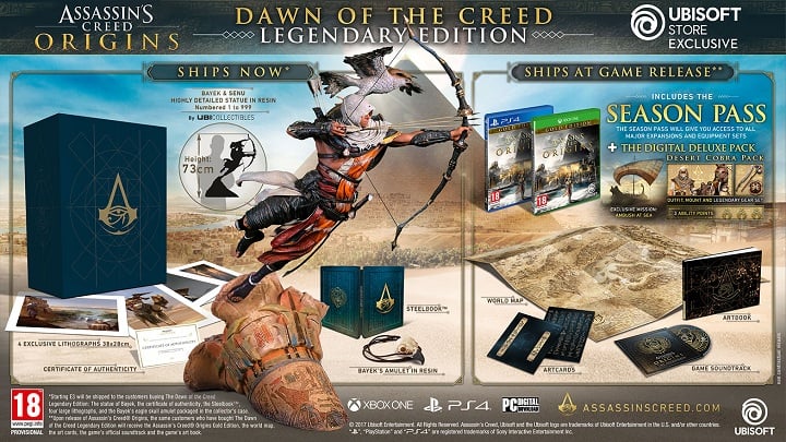 Cena Assassin’s Creed: Origins – Dawn of the Creed Legendary Edition powala na kolana. Za tę edycję zapłacimy bowiem… 3249 zł. - Wszystko o Assassin's Creed Origins (premiera The Curse of Pharaohs) - Akt. #21 - wiadomość - 2018-03-13