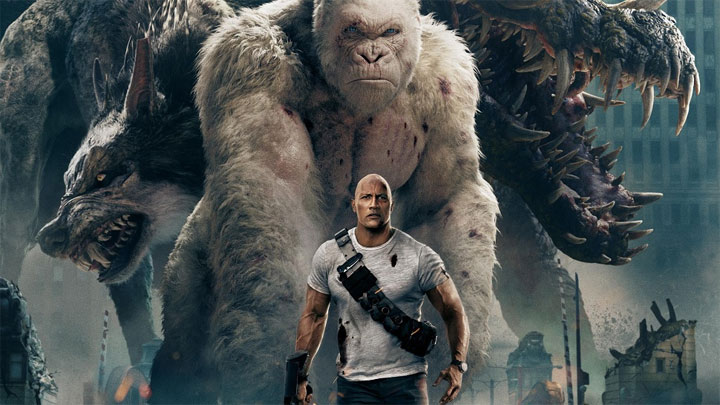 The Rock i jego goryl zdominowali amerykańskie kina w miniony weekend. - The Rock nie do zatrzymania - Rampage podbija box office - wiadomość - 2018-04-17