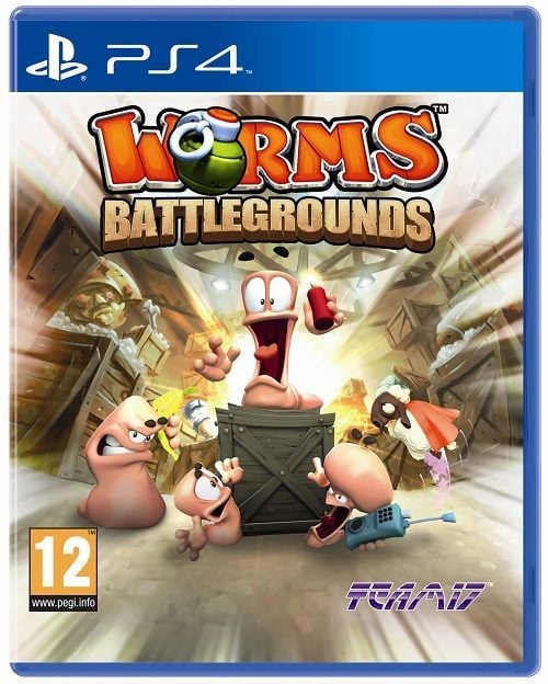 Projekt okładki gry Worms Battlegrounds.