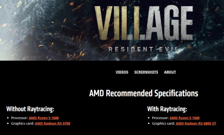 Resident Evil Village - wymagania sprzętowe ujawnione przez AMD - ilustracja #1