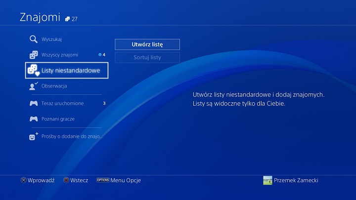 Możliwość tworzenia kategorii na liście znajomych usprawni przede wszystkim proces komunikacji z całymi grupami zaprzyjaźnionych graczy. - PlayStation 4 otrzymało firmware 5.0 - wiadomość - 2017-10-03