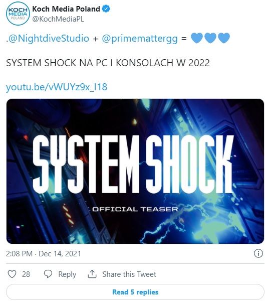 System Shock Remake z szansą na polską wersję; Koch Media Poland wydawcą gry - ilustracja #1