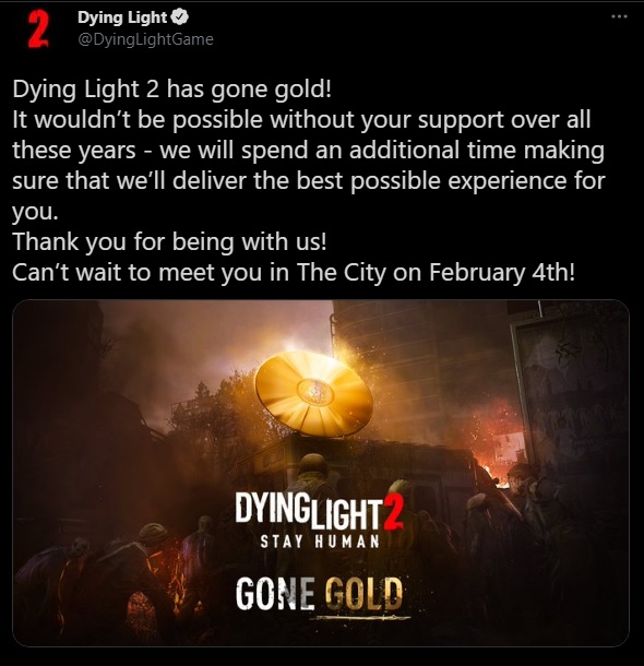 Premiera Dying Light 2 niezagrożona; gra otrzymała złoty status - ilustracja #1
