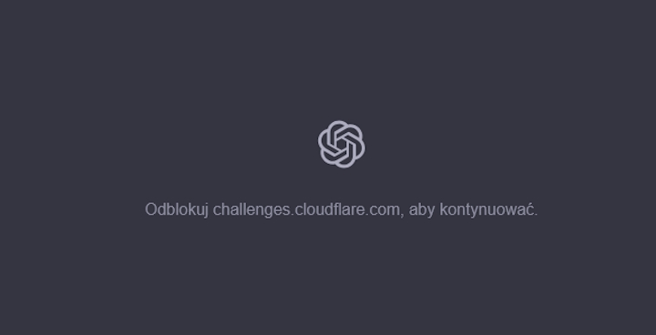 Nie działa również ChatGPT. - Część polskiego i globalnego internetu nie działała, w tym niektóre serwisy gamingowe i ChatGPT. Pojawiał się błąd Cloudflare - wiadomość - 2025-11-18