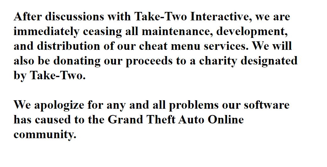 Take Two zamyka stronę z cheatami do GTA Online. Jej twórcy muszą oddać pieniądze na cele charytatywne - ilustracja #1