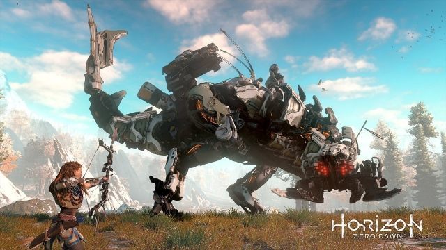 Wprawdzie twórcy nadal nie pokazują prawie niczego poza polowaniem na grazery i walką z thunderjawem (na obrazku), ale nie zabrakło nowości w temacie Horizon: Zero Dawn. - Horizon: Zero Dawn na nowym gameplayu z Paris Games Week - wiadomość - 2015-10-27