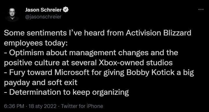 Kotick może stracić funkcję CEO Activision Blizzard; Schreier o reakcjach pracowników firmy - ilustracja #1