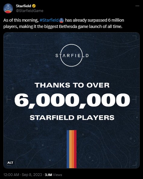 W Starfielda zagrało już 10 milionów osób [Aktualizacja] - ilustracja #1