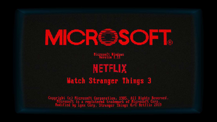 Windows 1.11 wita użytkowników sloganem „Oglądaj Stranger Things 3”. - Tajemniczy Windows 1.11 to aplikacja promująca Stranger Things - wiadomość - 2019-07-09