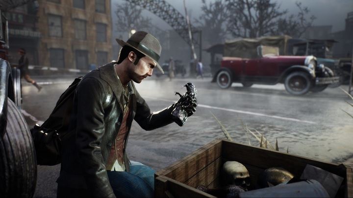 Ta czaszka to jeszcze nic takiego – w trakcie zabawy w The Sinking City często będziemy napotykać o wiele bardziej makabryczne widoki. - Długi gameplay z The Sinking City – przygodówki inspirowanej prozą H.P. Lovecrafta - wiadomość - 2018-08-22