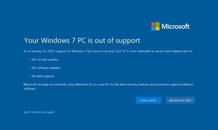 Użytkownicy Windows 7 muszą się przygotować na takie komunikaty.