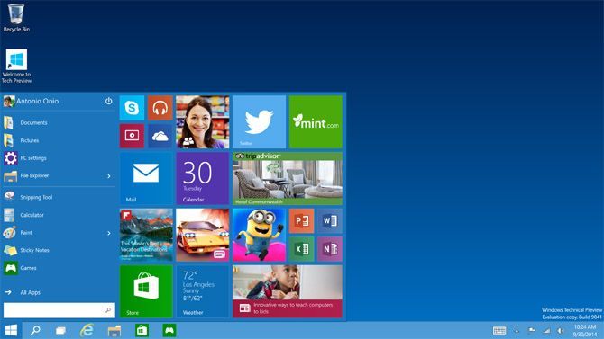 Menu Start w nowej odsłonie. - Nowy system operacyjny Microsoftu to… Windows 10 - wiadomość - 2014-10-01