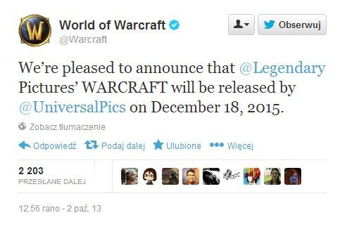 Do premiery filmu Warcraft pozostało jeszcze kilkanaście miesięcy.