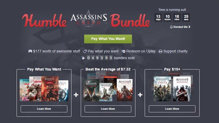 Promocja dobiegnie końca 17 stycznia. - Dziewięć odsłon serii Assassin's Creed w nowym Humble Bundle - wiadomość - 2017-01-04