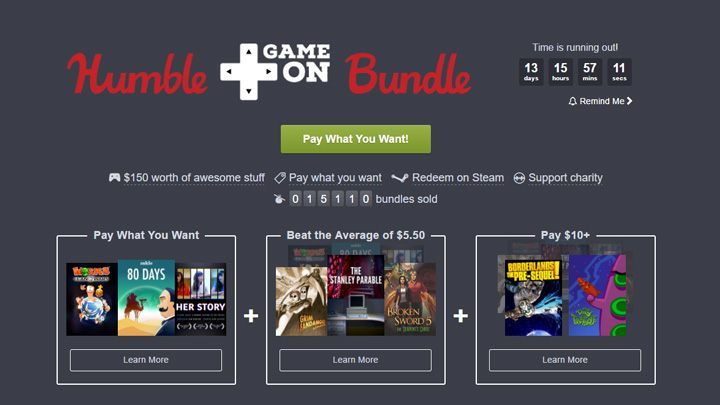 Promocja dobiegnie końca 6 czerwca. - Nowe Humble Bundle (m.in. Worms Clan Wars, Broken Sword 5 i Borderlands: The Pre-Sequel!) - wiadomość - 2017-05-24