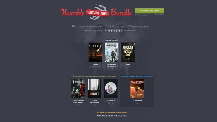 Promocja dobiegnie końca 23 sierpnia. - Nowe Humble Bundle (m.in. Kholat, Rust, Space Engineers i Savage Lands) - wiadomość - 2016-08-10