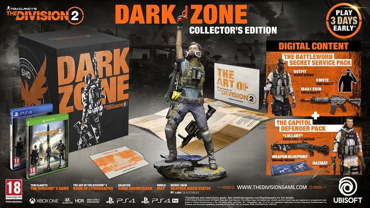 A tak wygląda zawartość edycji Dark Zone. - The Division 2 – zwiastun z targów gamescom oraz cena i zawartość wszystkich edycji - wiadomość - 2018-08-22