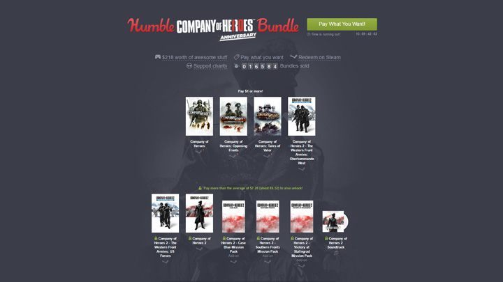 Promocja dobiegnie końca 18 października. - Seria Company of Heroes wraz z dodatkami w nowym Humble Bundle - wiadomość - 2016-10-05