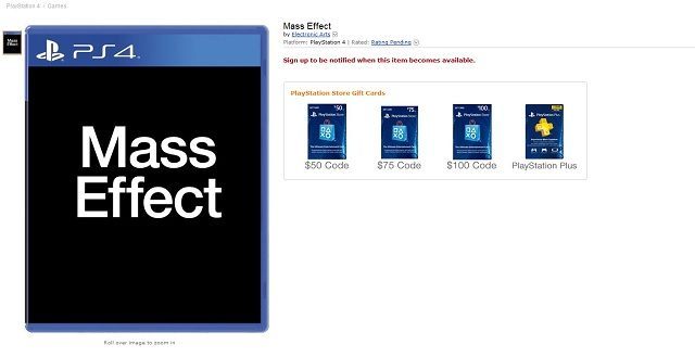 Mass Effect na PS4 w sieci sklepów Amazon. - Mass Effect na PlayStation 4 oraz Xbox One dostępny w sklepie Amazon - wiadomość - 2014-08-20