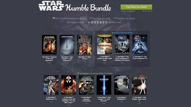Star Wars Humble Bundle rozrosło się o kolejne gry. - Star Wars Humble Bundle z nowymi grami; zebrano blisko 4 mln dolarów - wiadomość - 2015-02-11