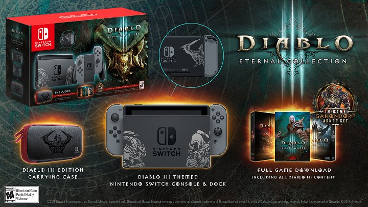 Switchowy zestaw Diablo III w całej okazałości. / Źródło: All Games Delta - Oto specjalna wersja Nintendo Switch nawiązująca do Diablo 3 - wiadomość - 2018-10-16