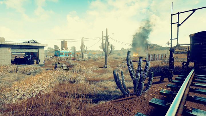 Kaktus #1, kaktus #2, opuszczone garaże i torowisko. - Playerunknown’s Battlegrounds – pierwszy rzut oka na pustynną mapę - wiadomość - 2017-07-05