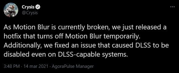 Patch do Crysis Remastered na PC naprawia DLSS i wyłącza Motion Blur - ilustracja #1