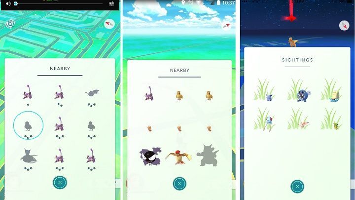 Od czasu premiery twórcy kilkakrotnie zmieniali wygląd radaru. - Pokemon GO z 1,5 miliona graczy w Polsce  - wiadomość - 2016-08-10