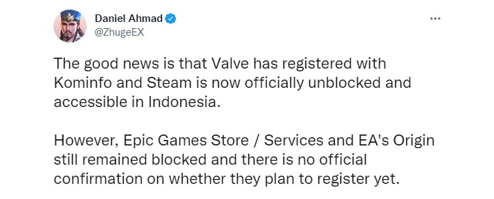 Indonezja odcina dostęp do Steam, Epic Games Store i innych platform online [Aktualizacja] - ilustracja #1